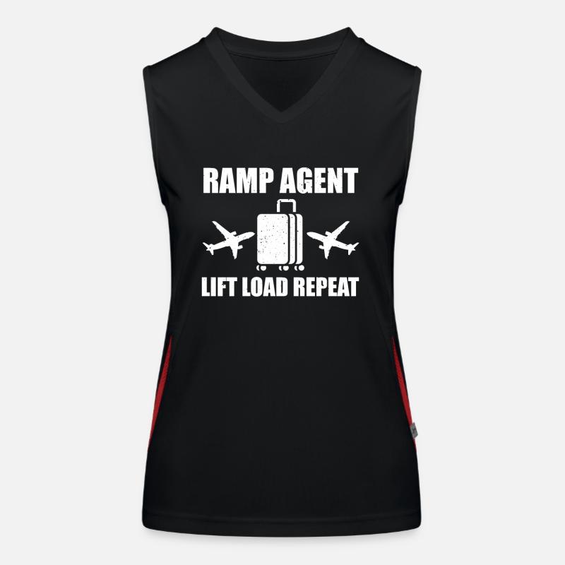 Funny Ramp Agent Saying Airplane Service Women's Functional Contrast Tank Top