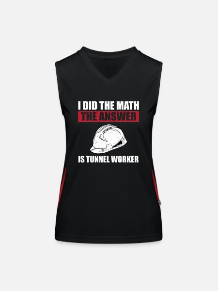 Funny tunnel worker saying - Women's Functional Contrast Tank Top - black/red - Front