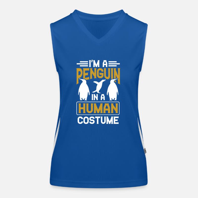 Ich Bin Ein Pinguin In Einem Menschlichen Kostüm Funktionelles Kontrast-Tank Top für Frauen