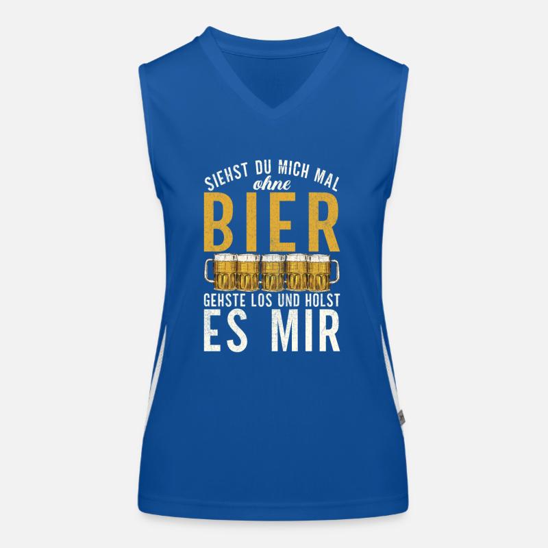 Siehst du mich mal ohne Bier - Design Funktionelles Kontrast-Tank Top für Frauen