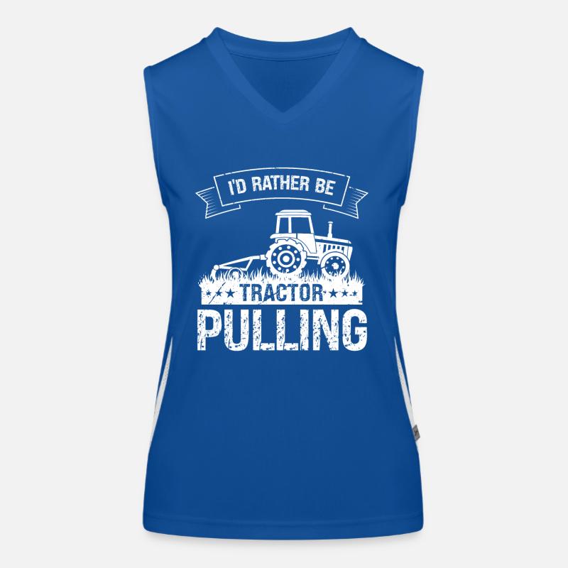 I'd rather pull a tractor Women's Functional Contrast Tank Top