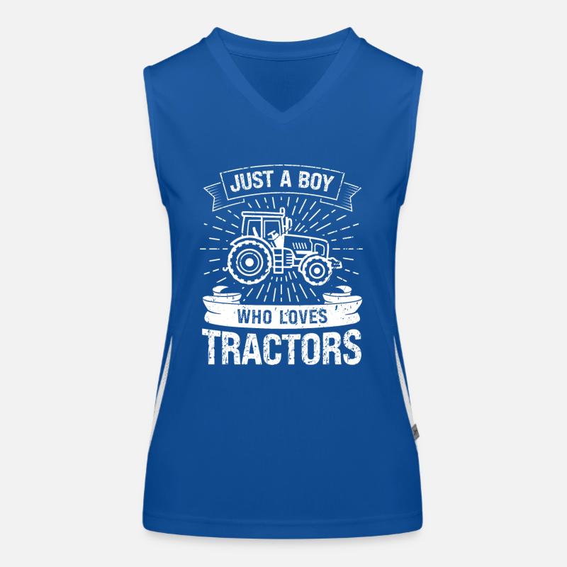 Juste un garçon qui aime les tracteurs Débardeur respirant contrasté Femme