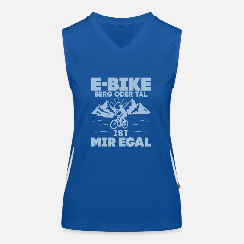 E-Bike Berg oder Tal ist mir egal Elektrofahrrad E Funktionelles Kontrast-Tank Top für Frauen