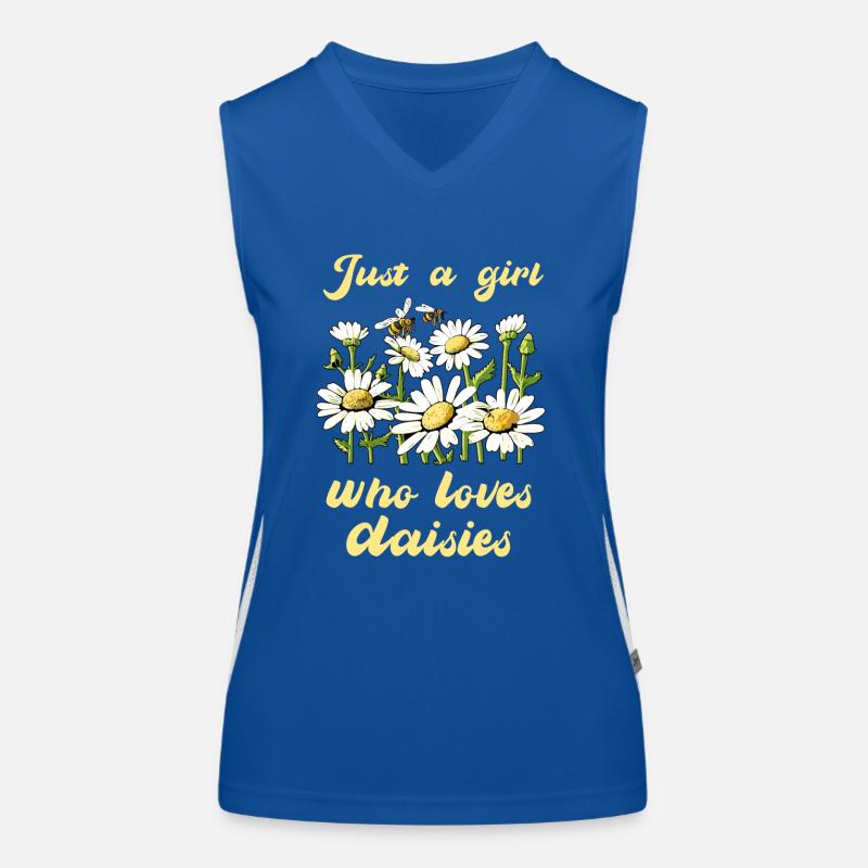 Nur ein Mädchen, das Gänseblümchen liebt Funktionelles Kontrast-Tank Top für Frauen