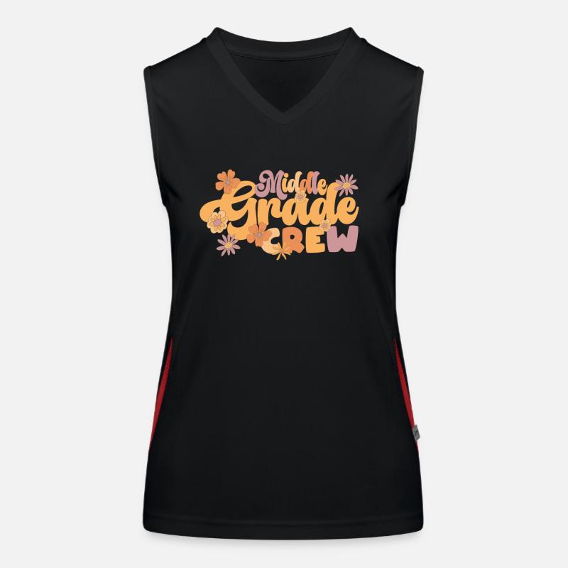 Middle Grade Crew Retro Funny Teacher Student Women's Functional Contrast Tank Top