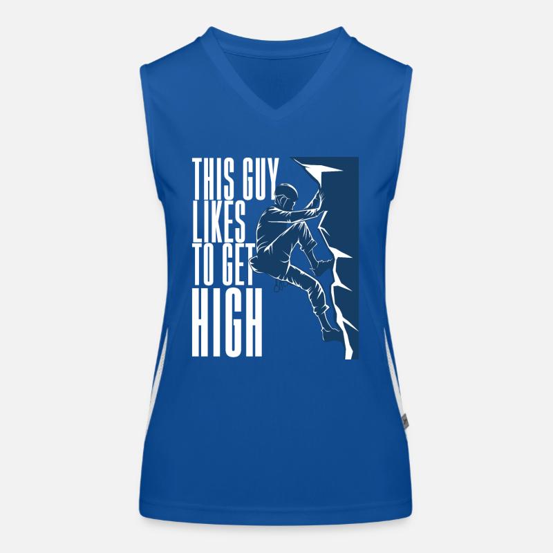Climbing This Guy Likes To Get High Women's Functional Contrast Tank Top