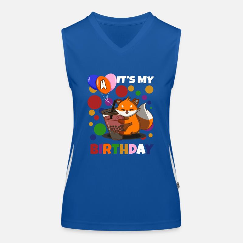 4th Birthday Fox Women's Functional Contrast Tank Top