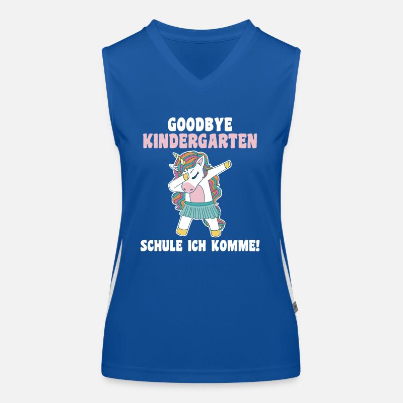 Schulkind Schulbeginn Einhorn Einschulung Funktionelles Kontrast-Tank Top für Frauen