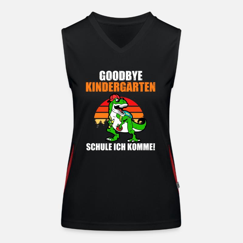 Schulkind Schulbeginn Dinosaurier Einschulung Funktionelles Kontrast-Tank Top für Frauen
