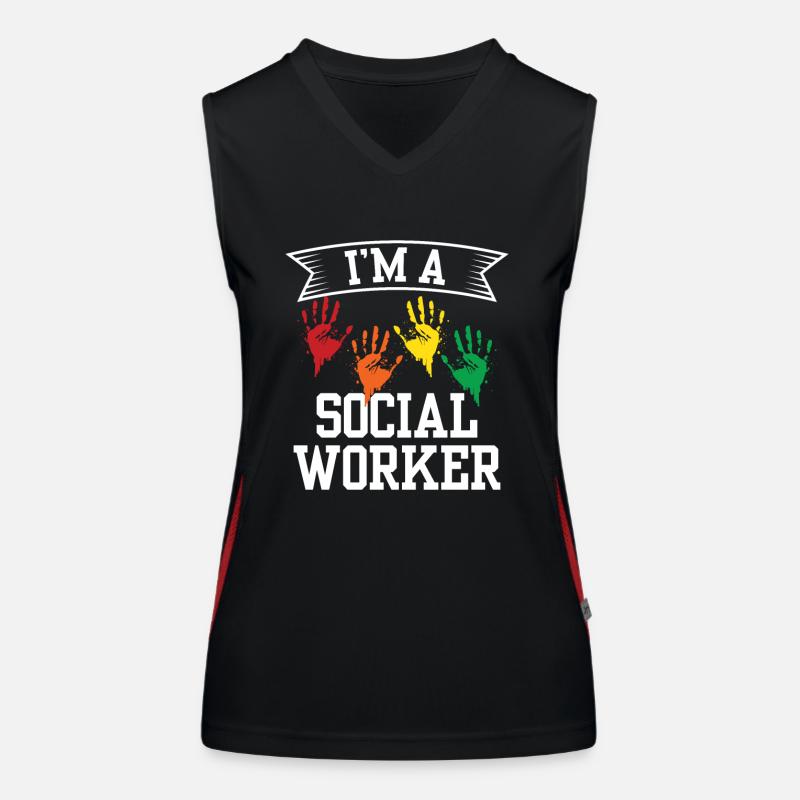 Ich Bin Sozialarbeiterin Sozialarbeiter Ausbildung Funktionelles Kontrast-Tank Top für Frauen