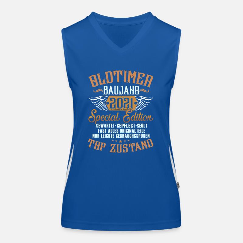 Oldtimer Special Edition Modell 2021 Geburtstag Funktionelles Kontrast-Tank Top für Frauen