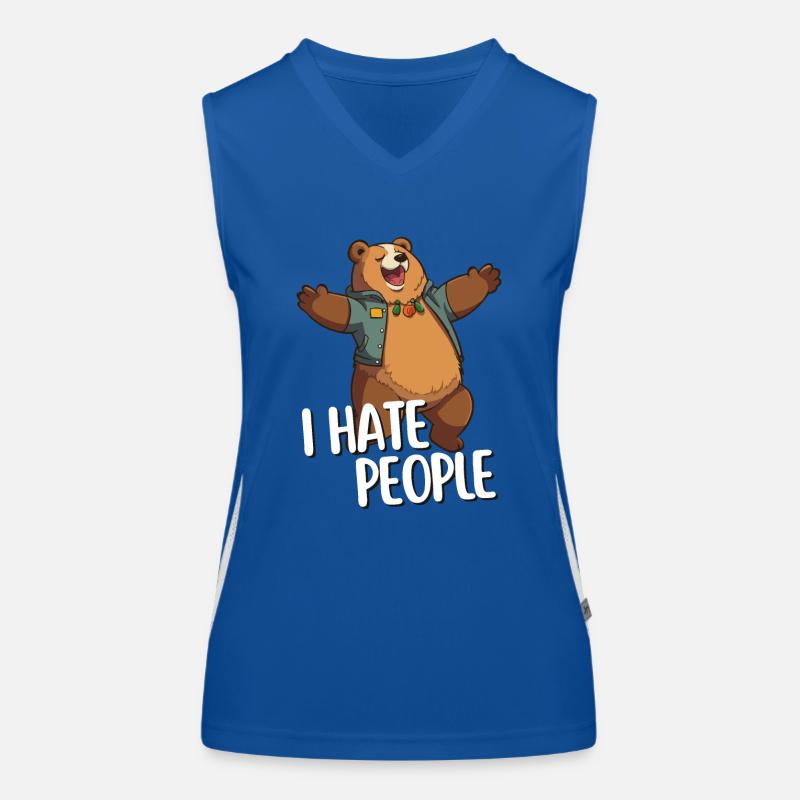 I Hate People - Bärenstarkes Design mit Sarkasmus Funktionelles Kontrast-Tank Top für Frauen