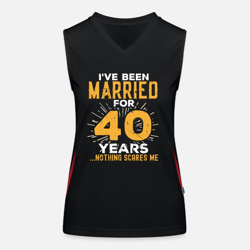 40e anniversaire de mariage Drôles de couples mariés Débardeur respirant contrasté Femme
