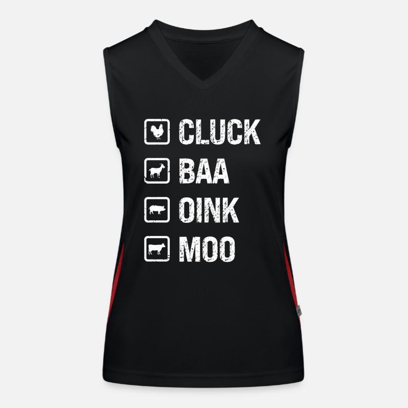 caqueter baa oink moo Débardeur respirant contrasté Femme