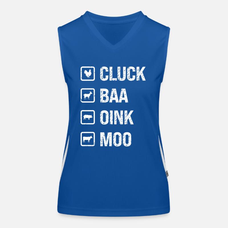 caqueter baa oink moo Débardeur respirant contrasté Femme