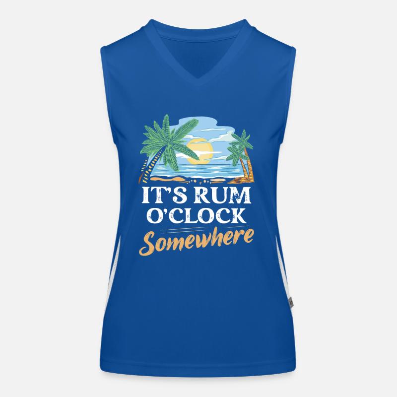 It's Rum O'Clock Somewhere Alcohol Drinking Funktionelles Kontrast-Tank Top für Frauen