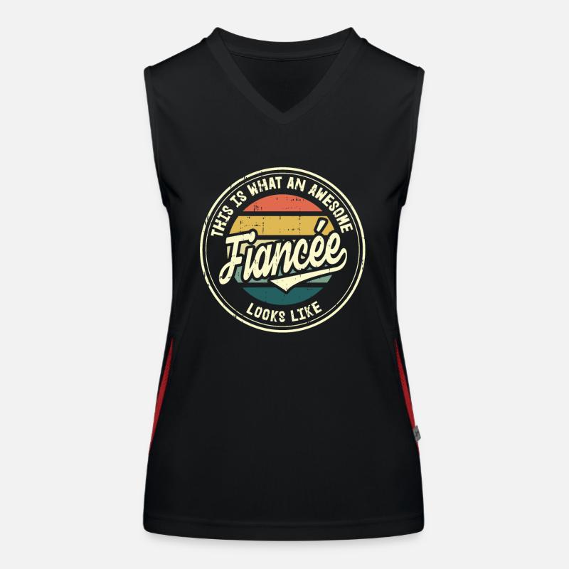 Fiancée Best Wedding Proposal Retro Gift Women's Functional Contrast Tank Top