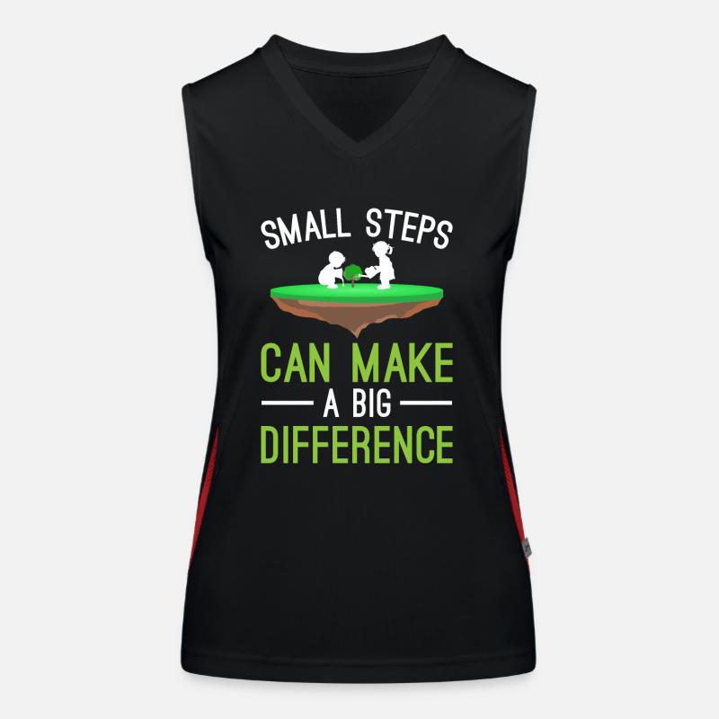 Small Steps Can Make a Big Difference Funktionelles Kontrast-Tank Top für Frauen