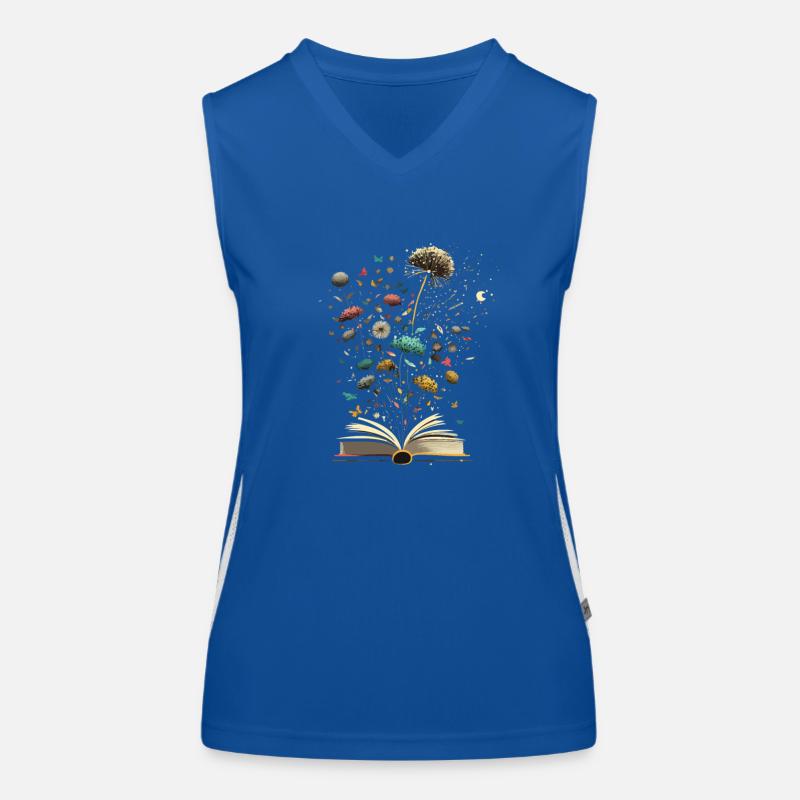 Löwenzahn Bücher Cool Blumen Bibliothekar Fun Squad Funktionelles Kontrast-Tank Top für Frauen