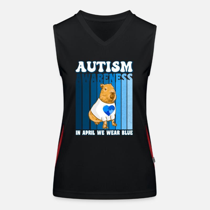 Capybara Autism Awareness Women's Functional Contrast Tank Top