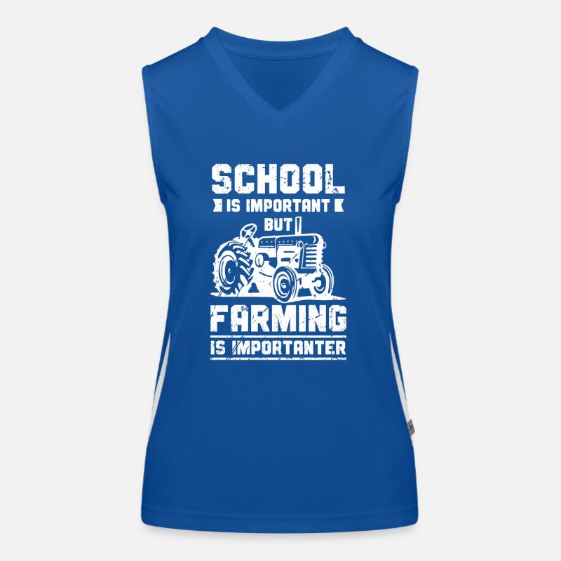 School is important, but farm work is more important Women's Functional Contrast Tank Top