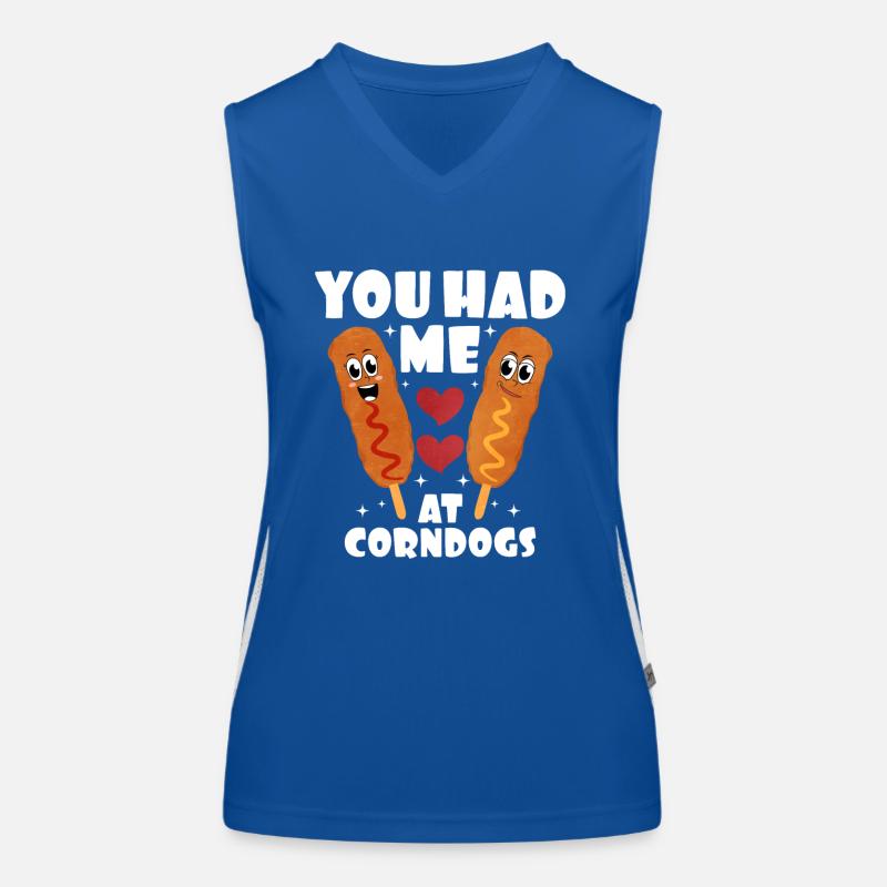 Corn Dog Funktionelles Kontrast-Tank Top für Frauen