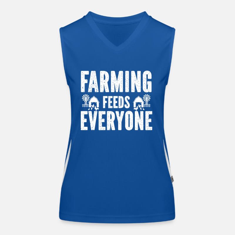 Farming Feeds Everyone - Funktionelles Kontrast-Tank Top für Frauen