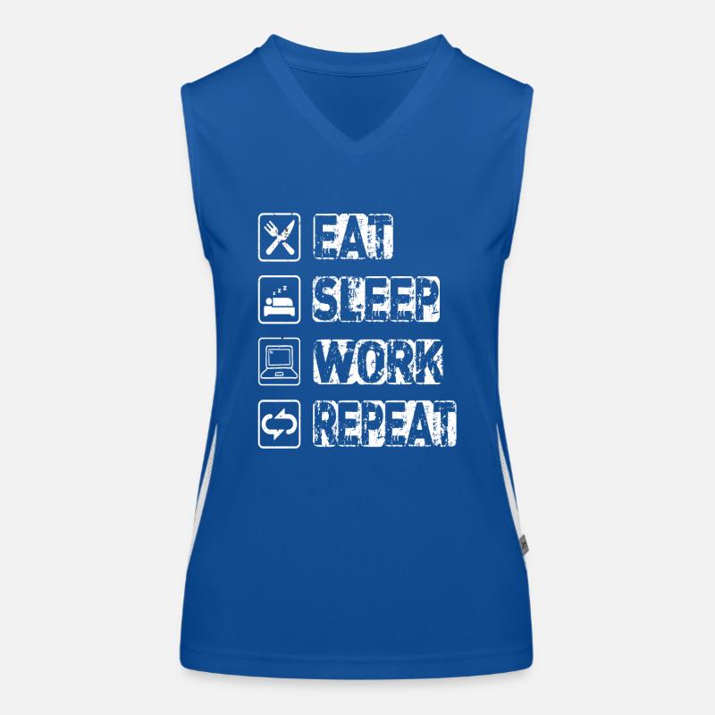 Eat Sleep Work Repeat Women's Functional Contrast Tank Top