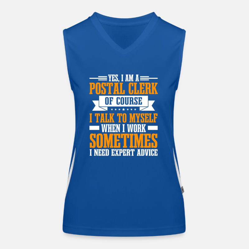 Funny Postal Clerk Costume Women's Functional Contrast Tank Top