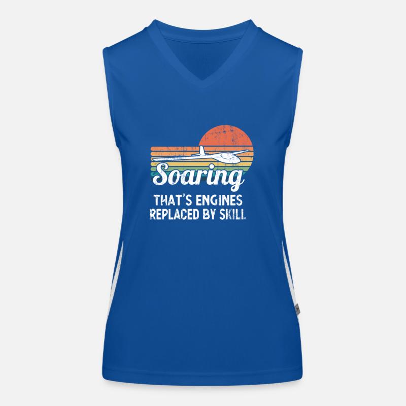 Gliding No Engine Glider Pilot Women's Functional Contrast Tank Top