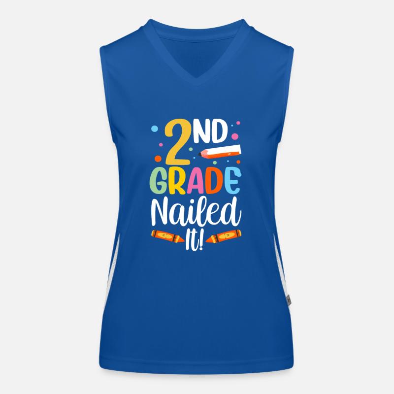 Second Grade Bull's Eye Second Grader Teacher Women's Functional Contrast Tank Top