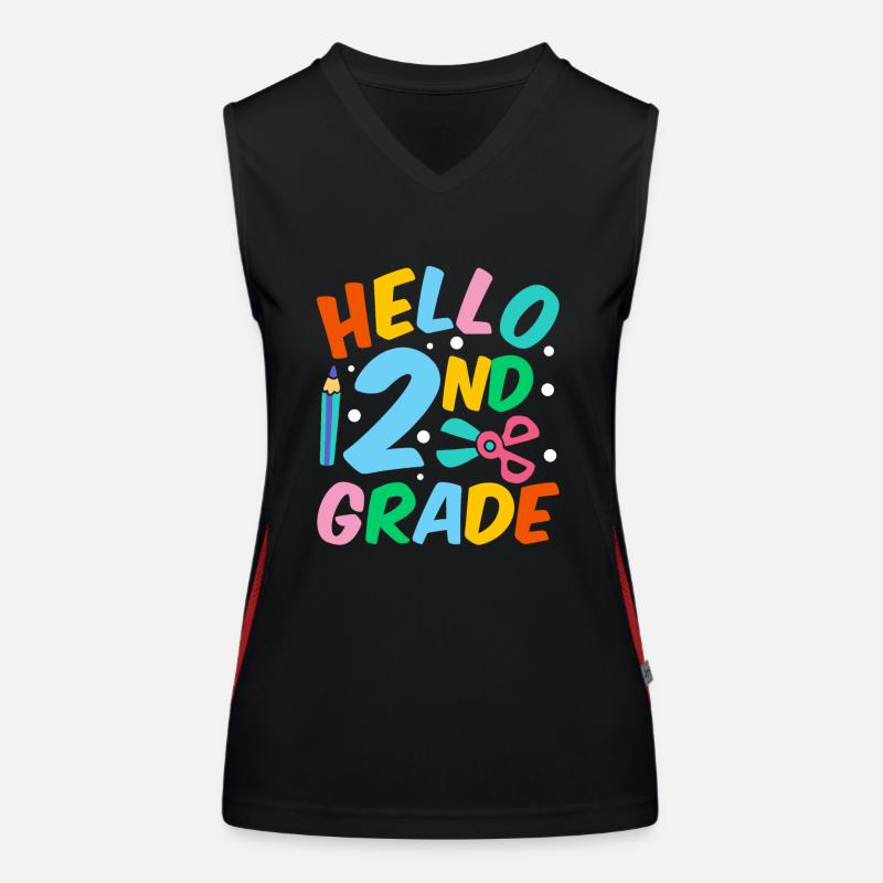 Hello 2nd Grade Second Grade Second Grader Women's Functional Contrast Tank Top