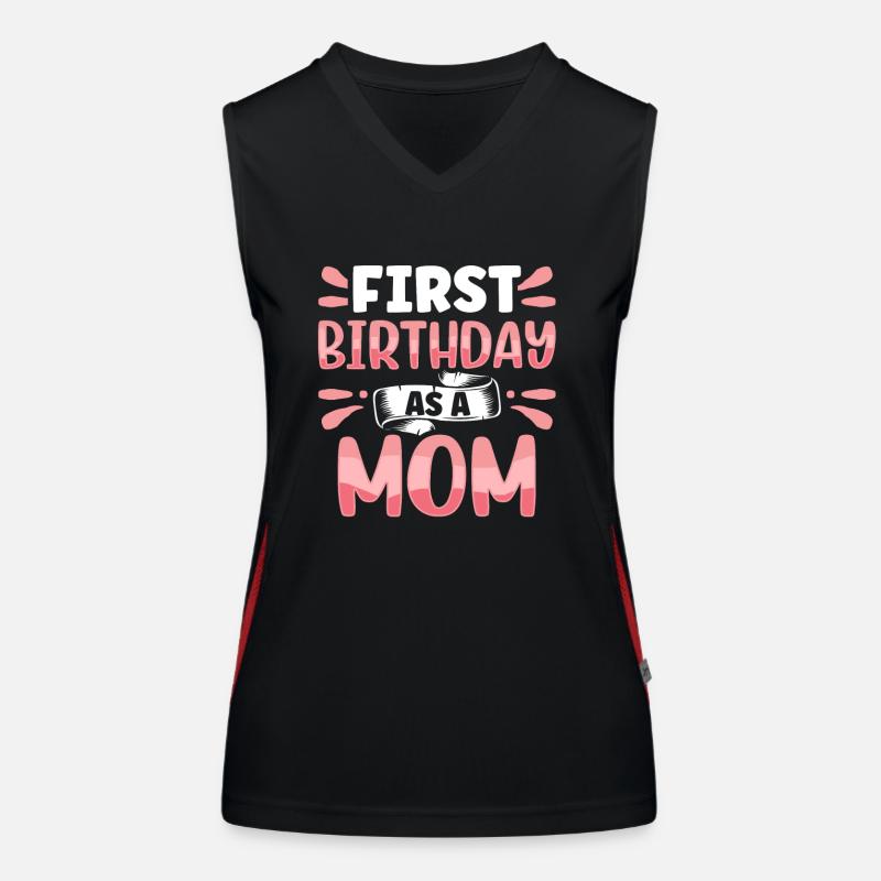 Erster Geburtstag Als Mutter Sprüche Schwanger Funktionelles Kontrast-Tank Top für Frauen