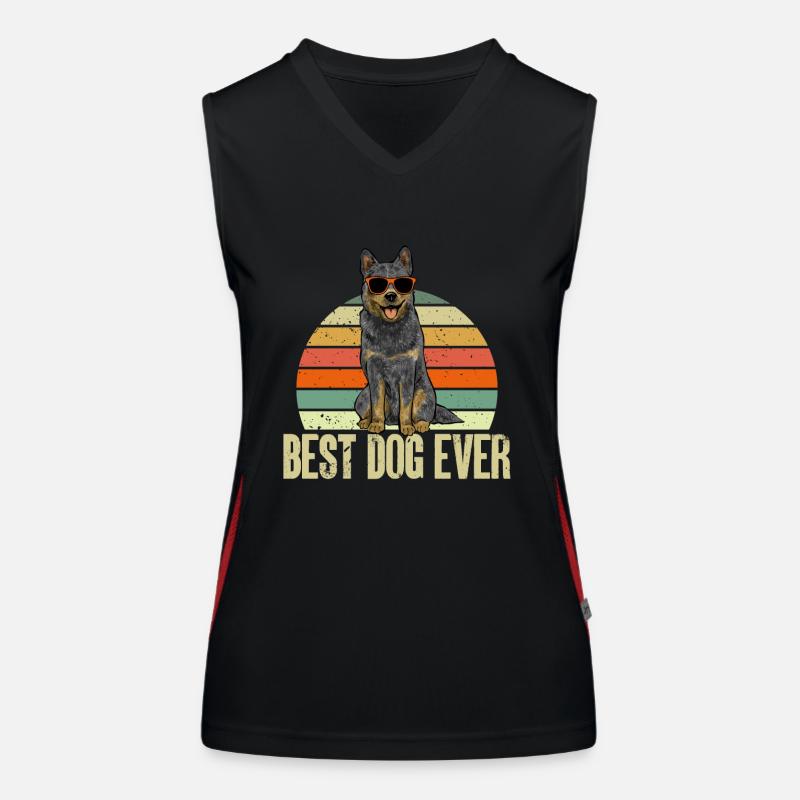 Bouvier australien Red Blue Heeler Débardeur respirant contrasté Femme