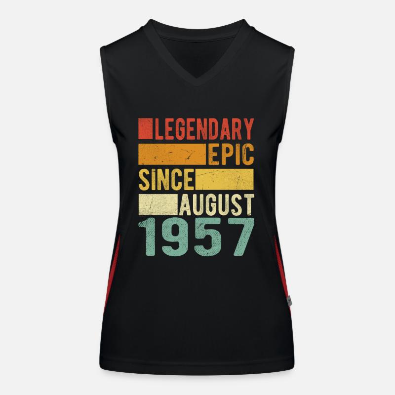 Birthday: August 1957 Legendary Epic Women's Functional Contrast Tank Top