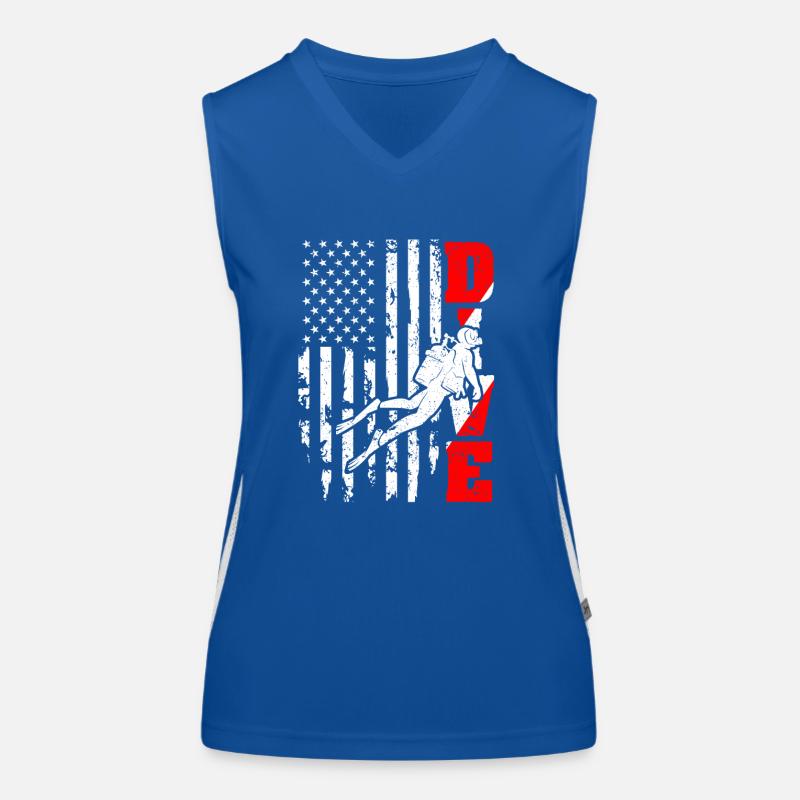 Plongée drapeau américain Plongée US Patriot Débardeur respirant contrasté Femme