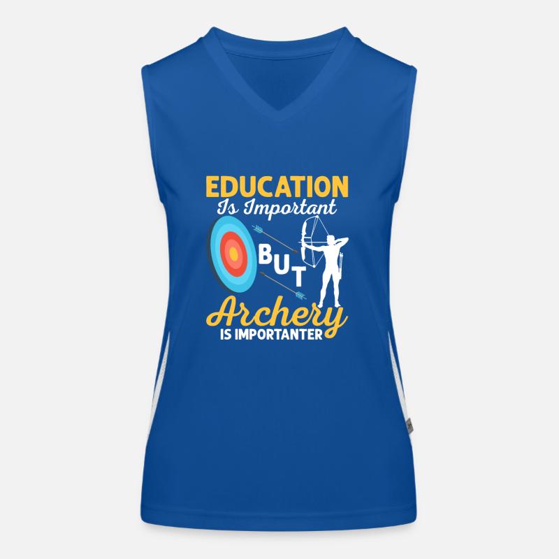 Education Is Important But Archery Is Importanter Funktionelles Kontrast-Tank Top für Frauen