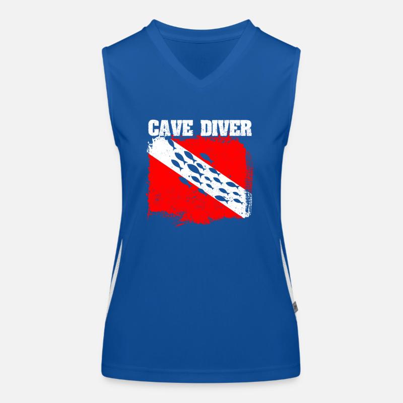 Moniteur de grotte Divemaster Instructeur de plongée profonde Débardeur respirant contrasté Femme