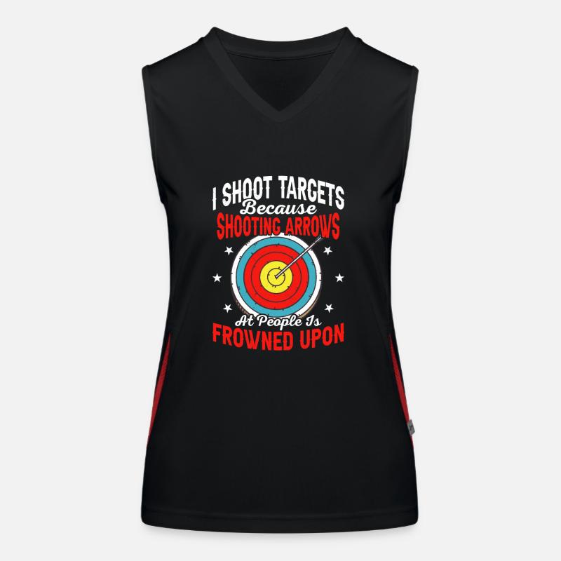 I Shoot Targets Because Shooting Arrows Archer Arc Funktionelles Kontrast-Tank Top für Frauen