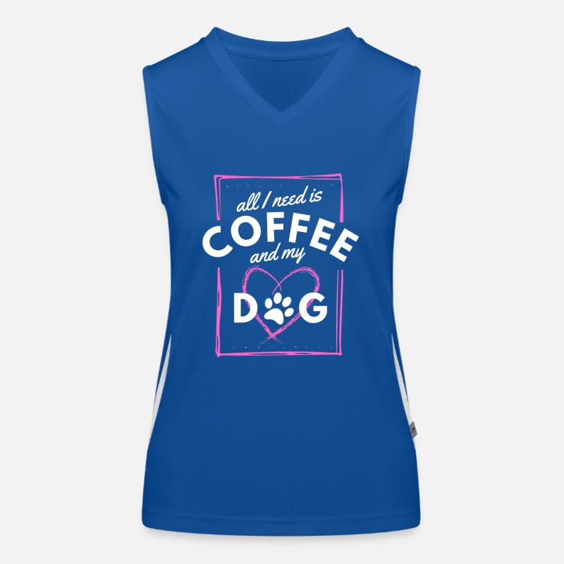 C’est drôle de dire que tout ce dont j’ai besoin, c’est de café et de chiens Débardeur respirant contrasté Femme