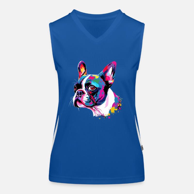 Boston Terrier Bunt Funktionelles Kontrast-Tank Top für Frauen
