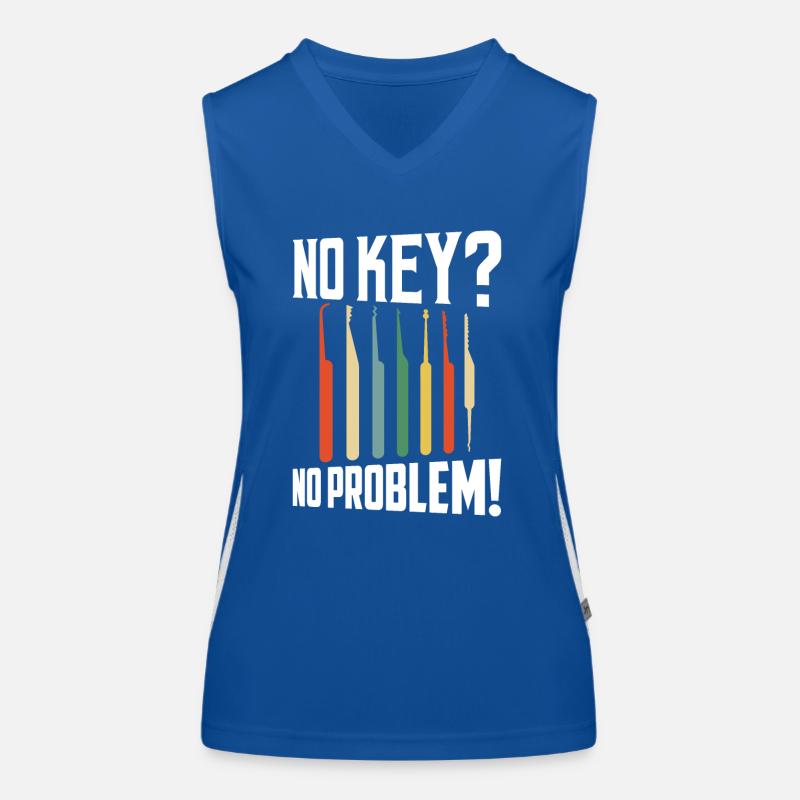 No Key? No Problem! Lockpicker Locksmith Women's Functional Contrast Tank Top