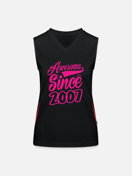 Awesome Since 2007 - Women's Functional Contrast Tank Top - black/red - Front