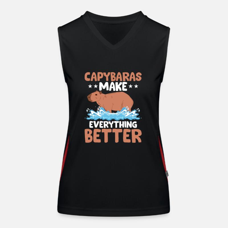 Capybaras Make Everything Better Capibara Owner Ro Women's Functional Contrast Tank Top
