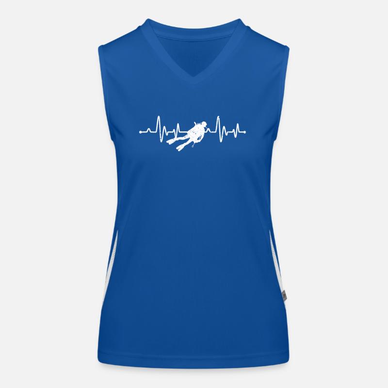 Plongée Heartbeat Drôle Ocean Diver Plongée Pulse Dive Débardeur respirant contrasté Femme