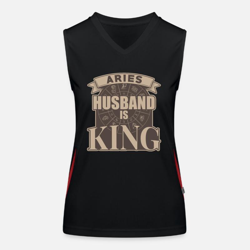 Aries husband is king Women's Functional Contrast Tank Top