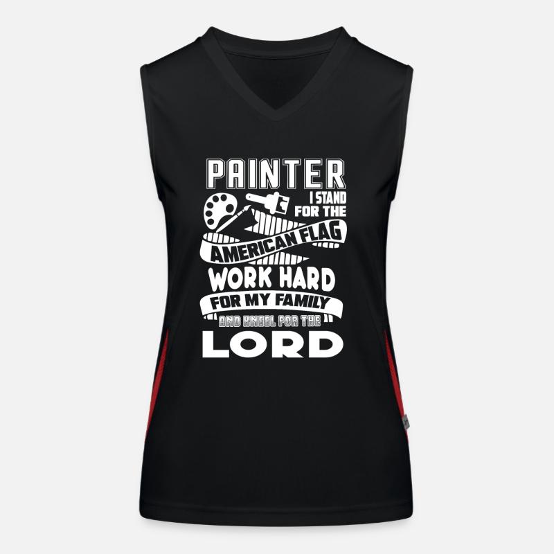 Painter Painter I Stand For The American Flag Women's Functional Contrast Tank Top
