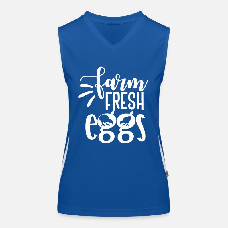 Farm Fresh Eggs 4 - Funktionelles Kontrast-Tank Top für Frauen