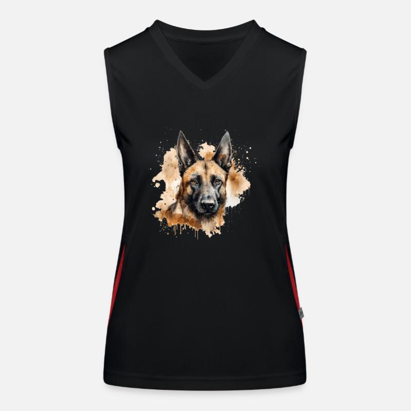 Belgian Malinois - Women's Functional Contrast Tank Top - black/red