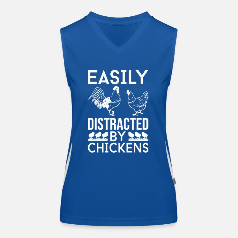 Easily distracted by chickens - Women's Functional Contrast Tank Top
